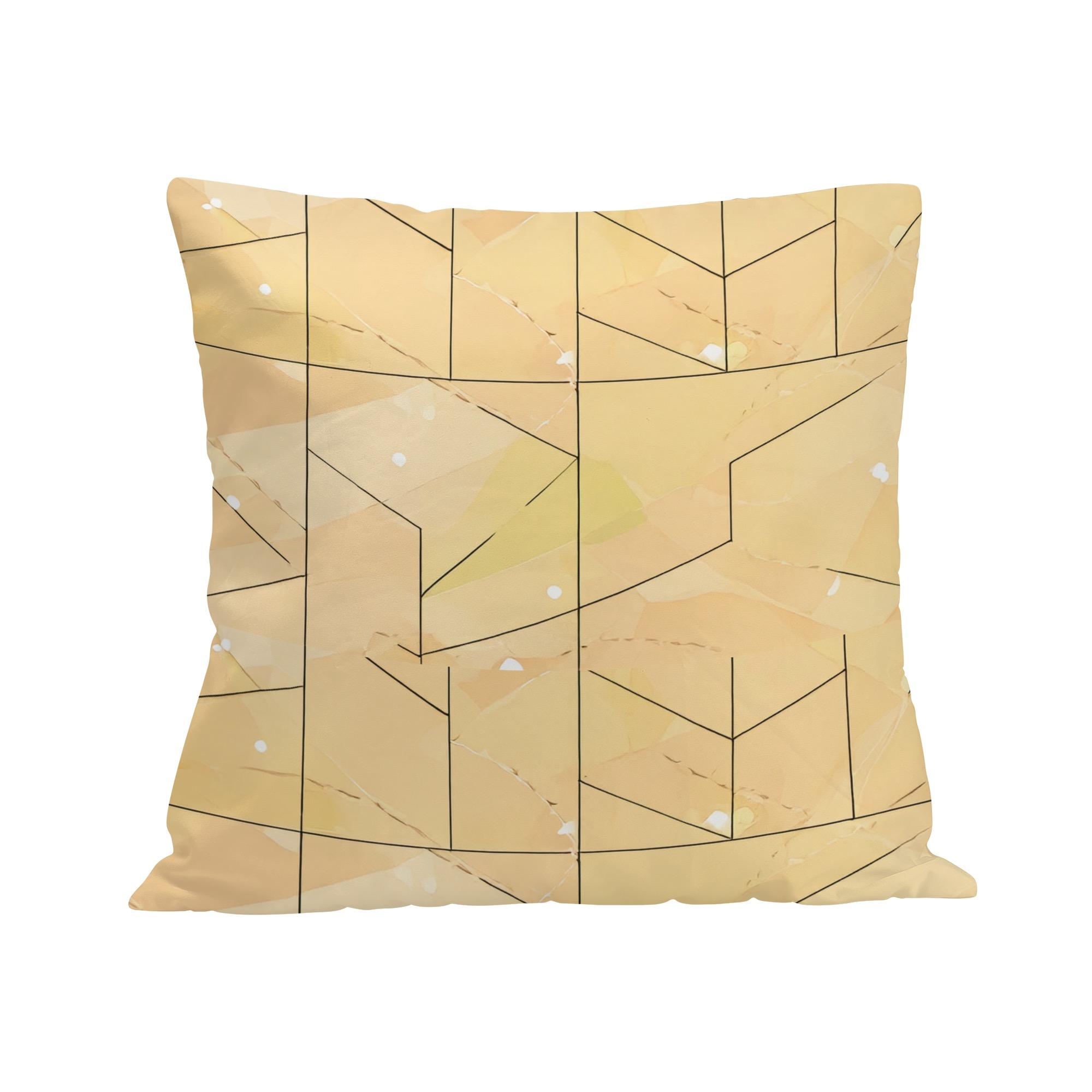 タイル(クッションカバー) クッションカバー ユニセックス ホームデコレーション 全て かわいい オレンジ パステル パステルカラー タイル 松浦はれ