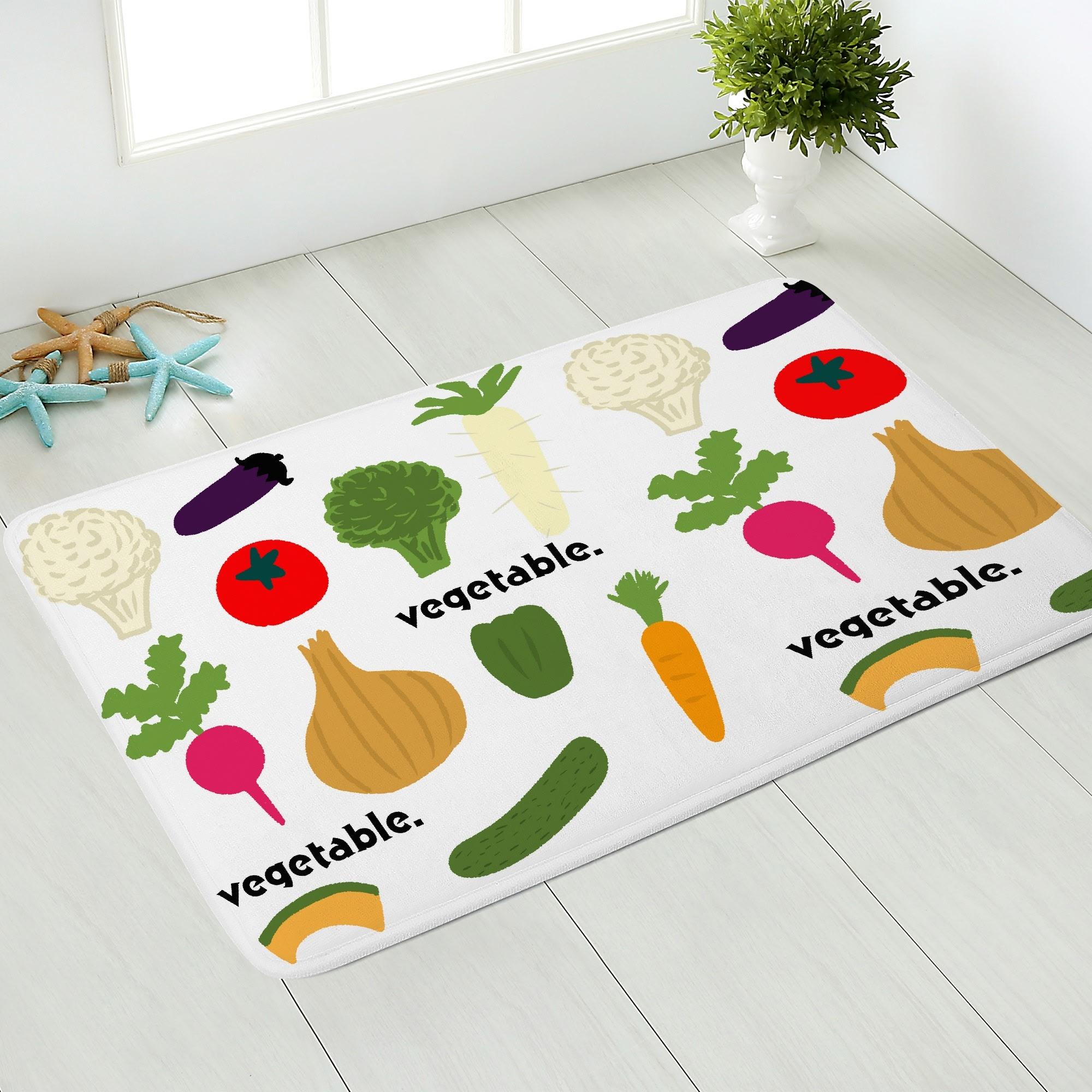 ベジタブル柄(ドアマット) ふんわりドアマット ユニセックス ホームデコレーション 全て アート ベジタ..