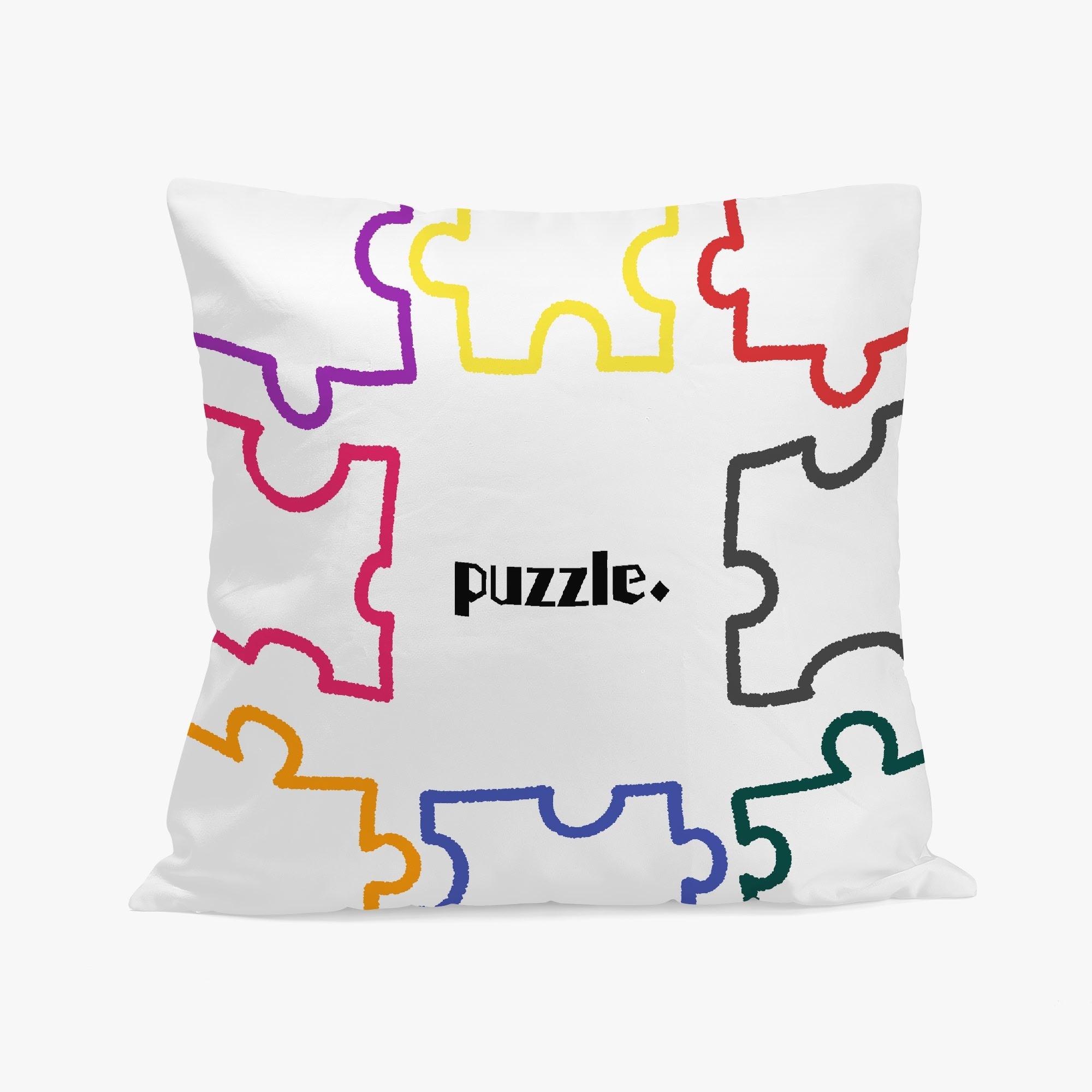 puzzle柄(クッションカバー) クッションカバー ユニセックス ホームデコレーション 全て アート カラフ..