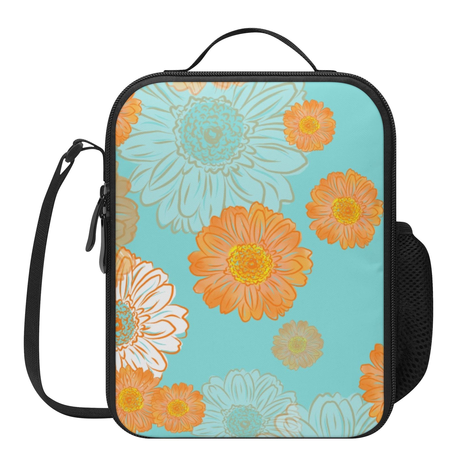 ガーベラ(ランチボックス) ランチボックス ユニセックス バッグ 全て ガーベラ ブルー ティファニーブルー 花 おしゃれ モダン アンティーク 和柄 和風 落ち着いた色合い プレゼント