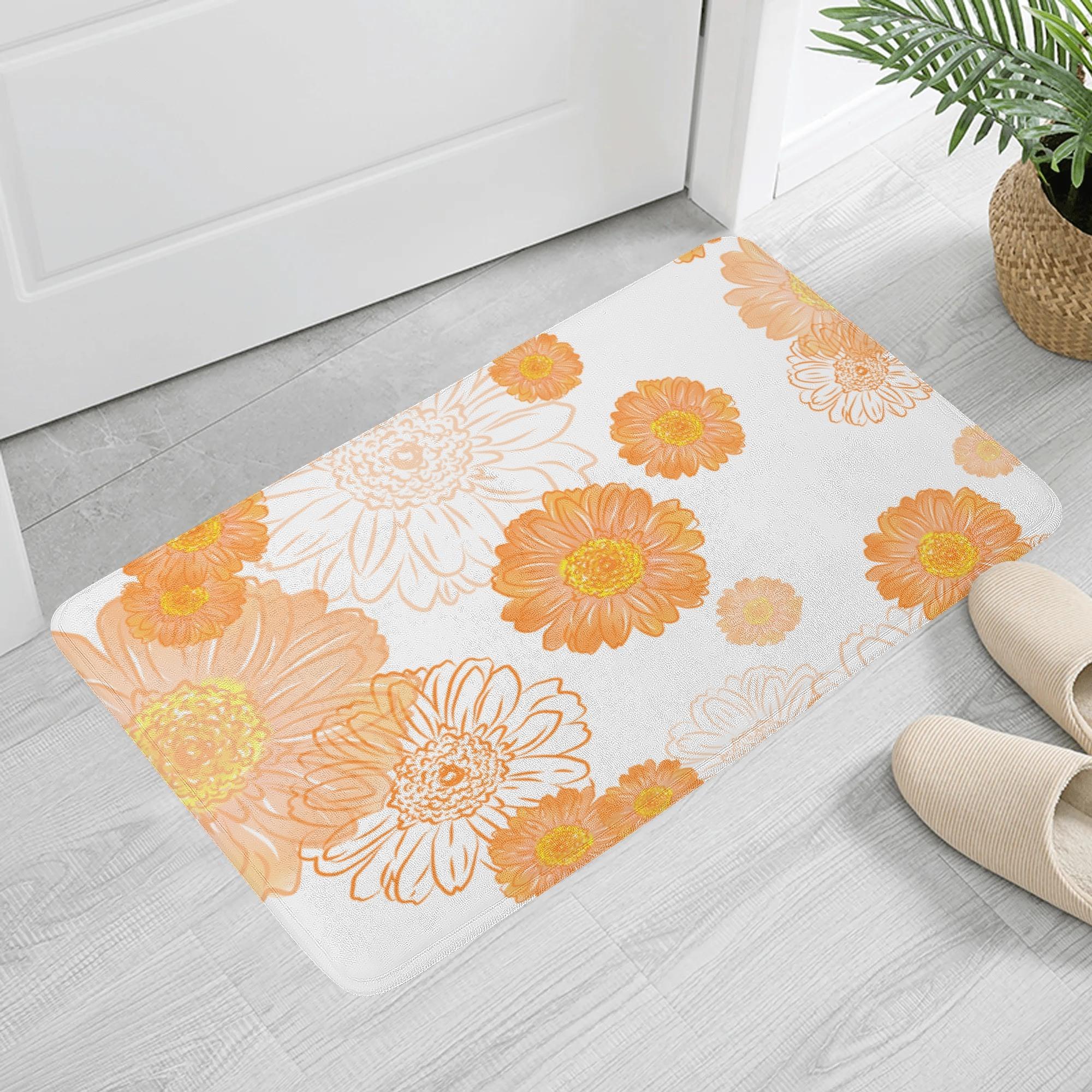 ガーベラ(ふんわりドアマット) ふんわりドアマット ユニセックス ホームデコレーション 全て ガーベラ 花 花柄 キレイ 美しい かわいい ビタミンカラー 黄色 オレンジ色 プレゼント 元気