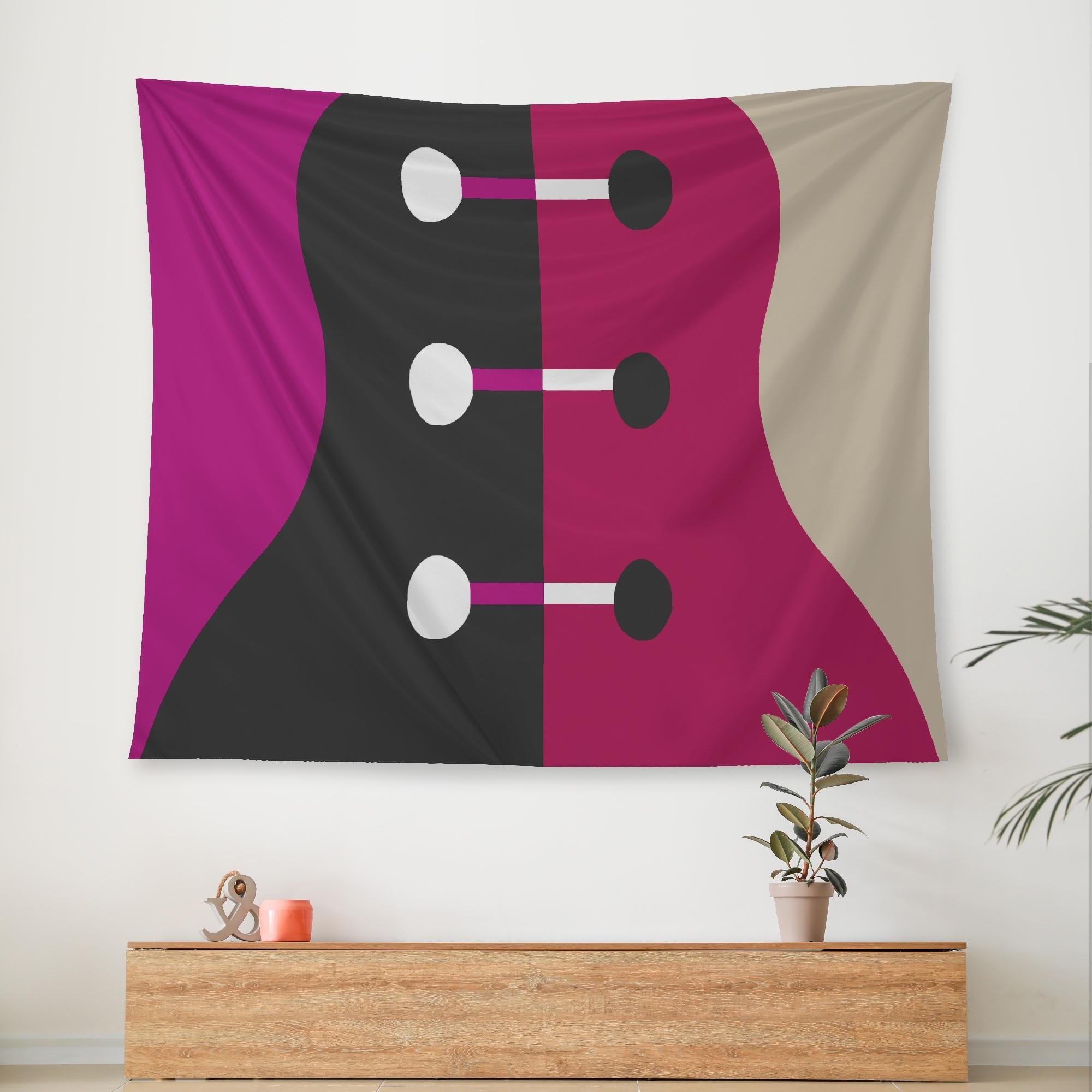 half(タペストリー) タペストリー ユニセックス ホームデコレーション アート ブラック パープル ベージュ 丸 北欧 nie