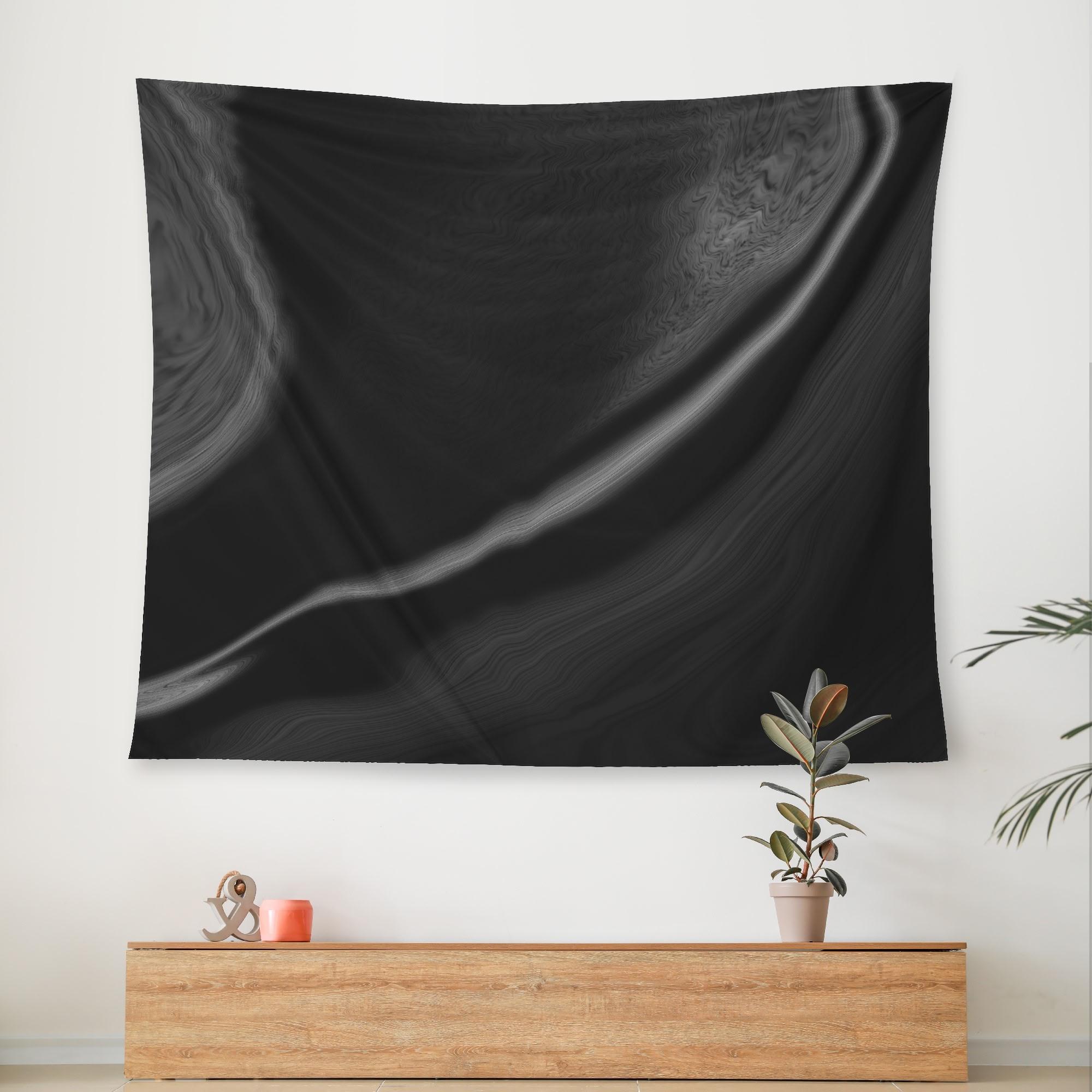 優雅な大人BLACK(タペストリー) タペストリー ユニセックス ホームデコレーション アート ブラック cut