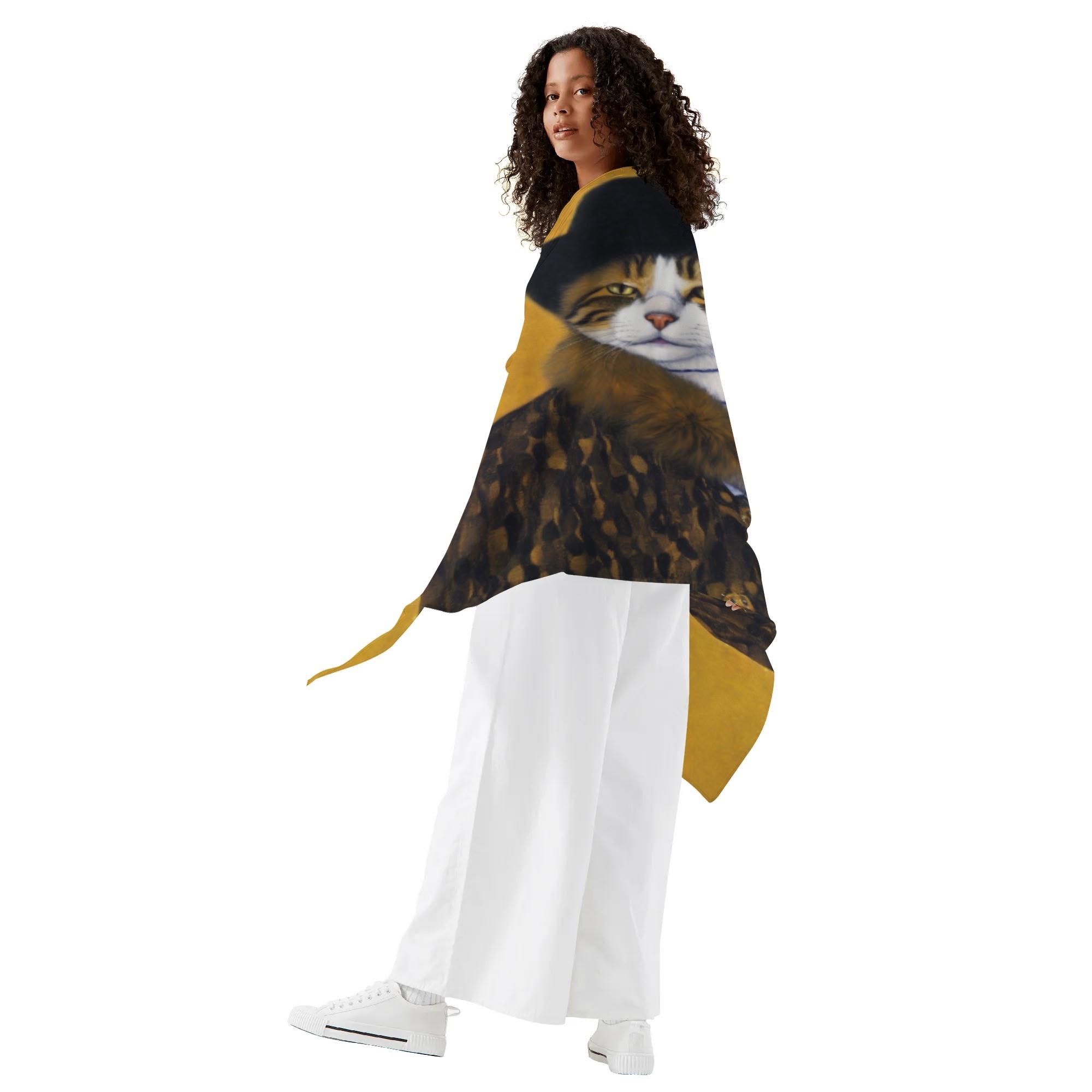 猫の肖像画 C(サロンスカーフ) サロンスカーフ レディース 動物 アート 絵画 猫 ねこ 油絵 個性的 生き物 肖像画 美術 ちょい悪 ちょいワル &#92519;&#92451;.&#92284; mozemoze &#92284;.&#92451;&#92519;