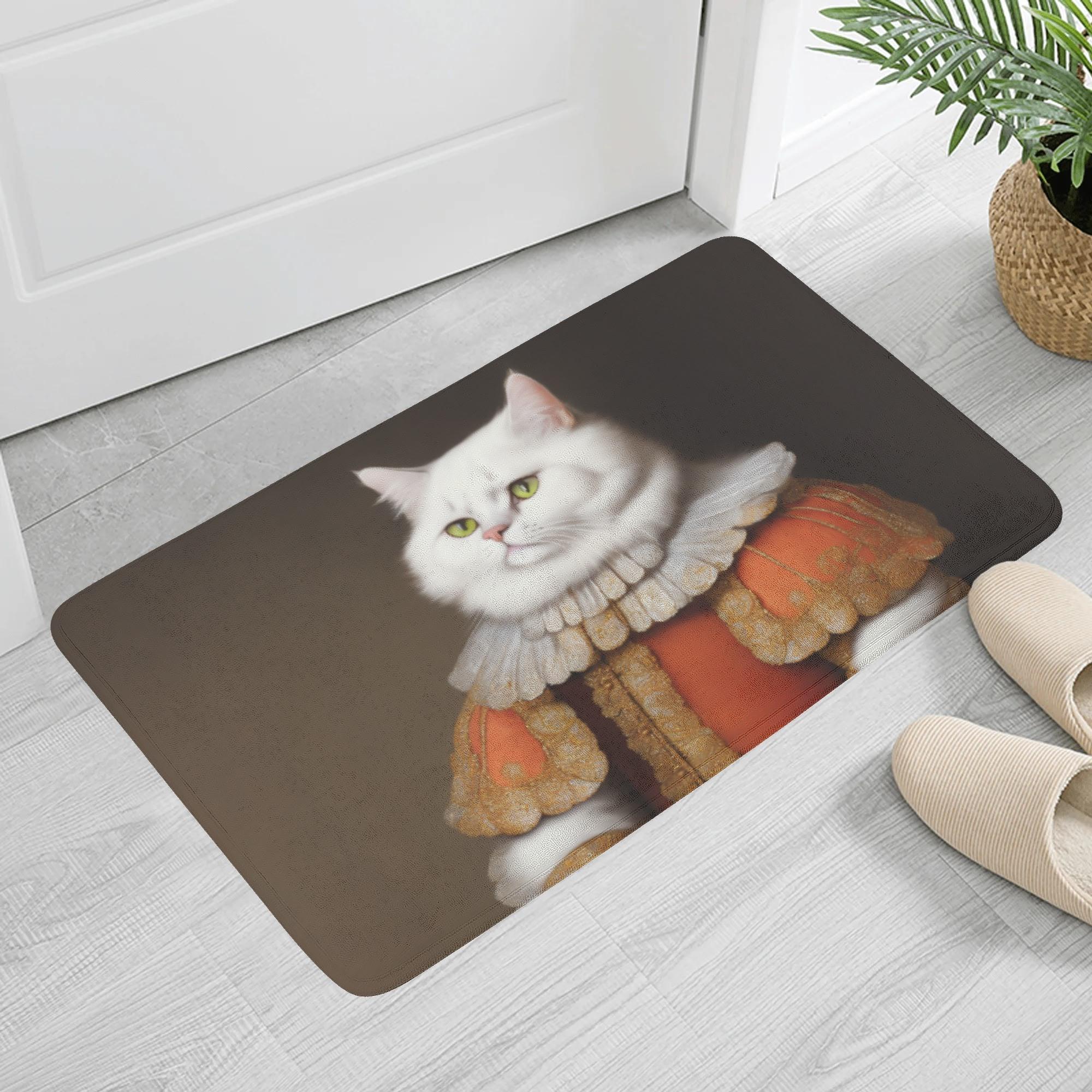 猫の肖像画 B(ふんわりドアマット) ふんわりドアマット ユニセックス ホームデコレーション 動物 絵画 猫 ねこ 油絵 個性的 生き物 肖像画 美術 貴族 𖥧𖤣.𖡼 mozemoze 𖡼.𖤣𖥧