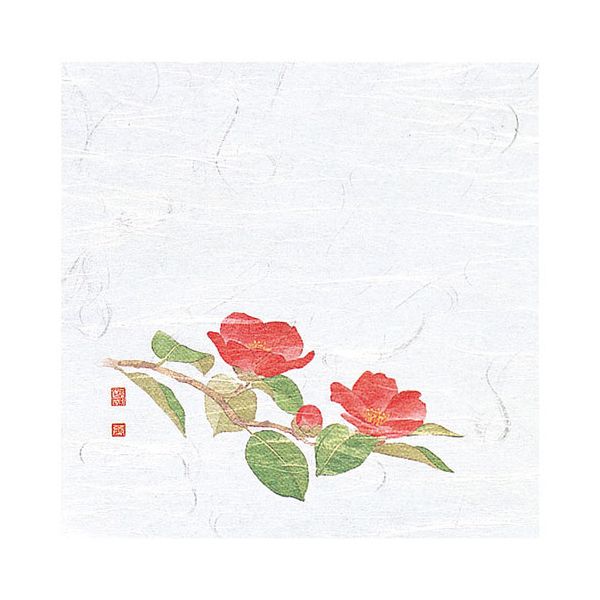 ヤマコー 用美 業務用 4寸OP懐石敷紙 椿 (100枚入) yamaco65121