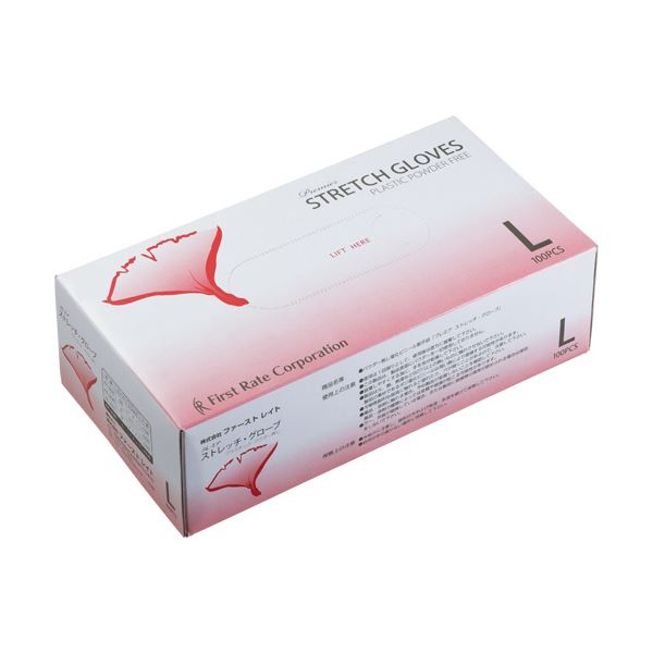 （まとめ） ファーストレイトプレミアストレッチグローブ パウダーフリー L FR-938 1箱（100枚） 【×10セット】