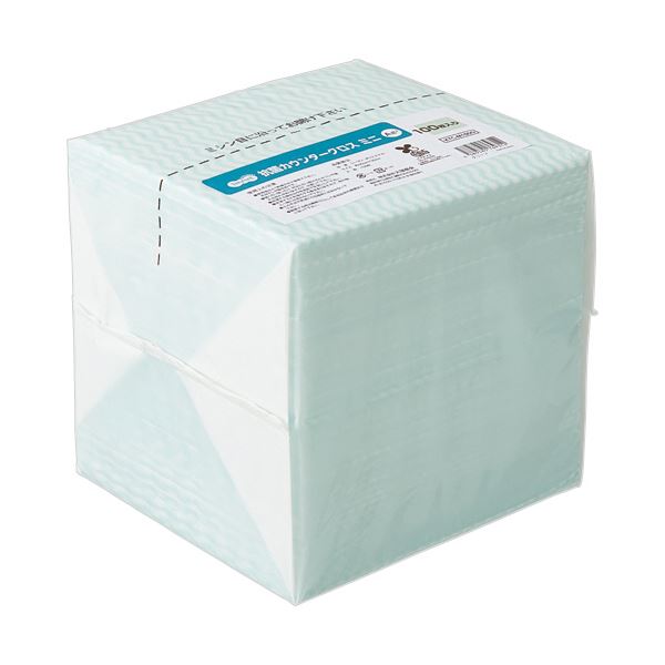 （まとめ） TANOSEE抗菌カウンタークロス ミニ グリーン 1パック（100枚） 【×2セット】