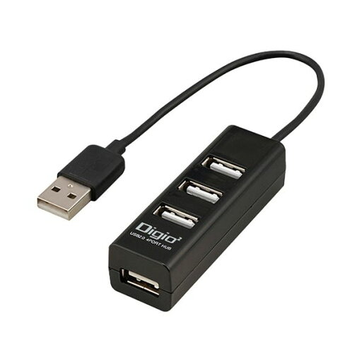 ナカバヤシ USB2.0ハブ 4ポート 15cm ブラック UH-2604BK 1個 ナカバヤシ USB2.0ハブ 4ポート 15cm ブラック UH-2604BK 1個