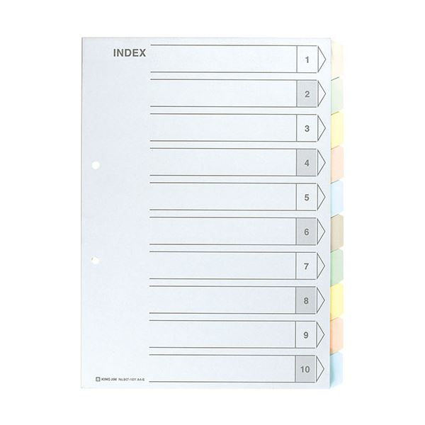 (まとめ) KING JIM(キングジム) カラーインデックスA4S 10山タイプ KJ-907-10Y 【×5セット】