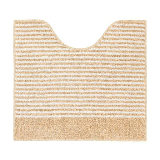【2個セット】 ルックス トイレマット 55×60cm ライトボーダー(ベージュ) 【2個セット】 ルックス トイレマット 55×60cm ライトボーダー(ベージュ)