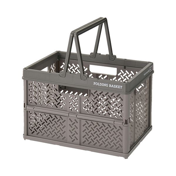 （まとめ） 天馬折りたたみバスケット S グレー 1個 【×5セット】