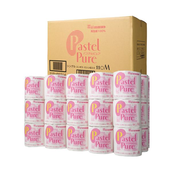 泉製紙パステルピュア 個包装 シングル 芯なし 110m 1ケース（45ロール）(3)