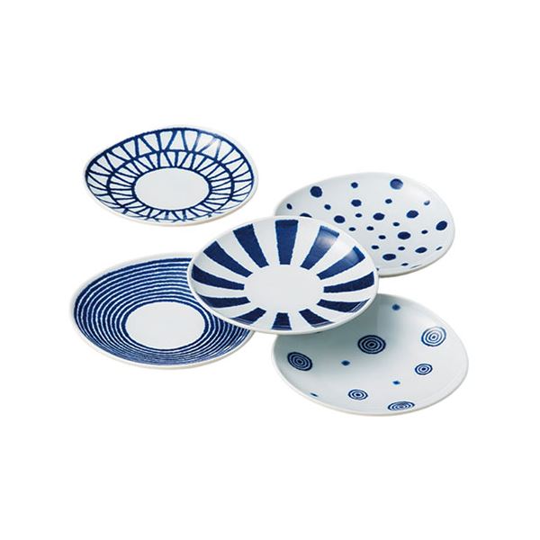 波佐見焼 藍玉取皿5枚揃 K50607016