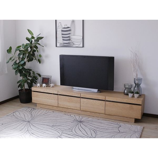 TVボード(ナチュラル) 幅約210cm [完成品]【代引不可】