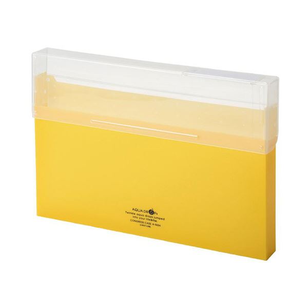 (まとめ）リヒトラブ AQUA DROPsコングレスケース A4 300枚収容 黄 A-5024-5 1個【×10セット】(3)