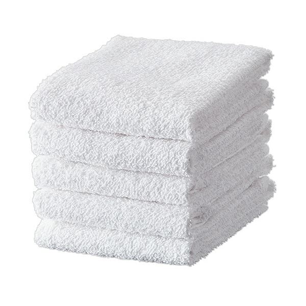 （まとめ） TANOSEEおしぼりタオル ホワイト 1パック（10枚） 【×3セット】