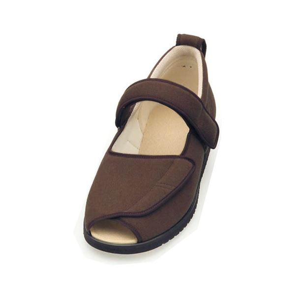 介護靴 施設・院内用 オープンマジック2 9E(ワイドサイズ) 7018 片足 徳武産業 あゆみシリーズ ／5L (27.0～27.5cm) ブラウン 右足