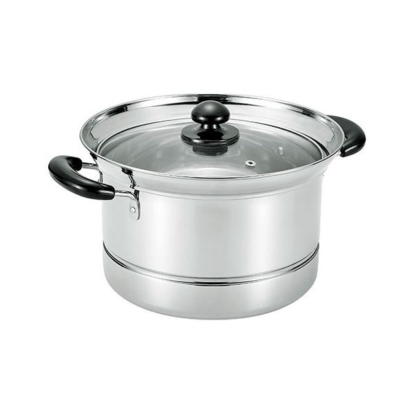 まいにち使いの多用途お鍋深型両手鍋22cm(ザル・目皿付) パスタや麺類を茹でる時に湯切りが簡単 FPZ-22