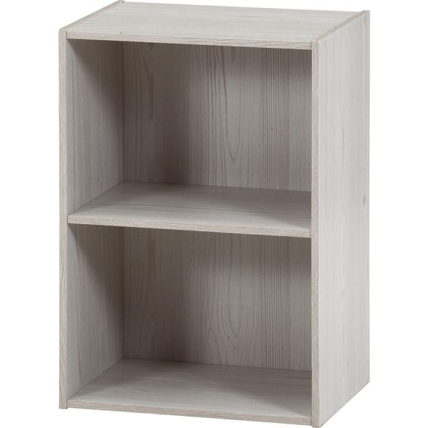 カラーボックス2段 ホワイトウォッシュ 組立品【代引不可】