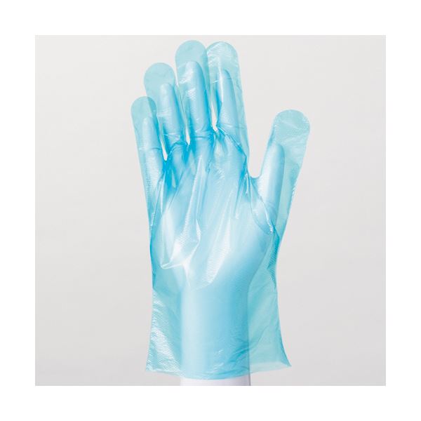 生活雑貨のお店！Vie-UPの（まとめ） 川西工業ポリエチレン手袋 カタエンボス ブルー S #2016 1パック（100枚） 【×10セット】｜アングル2