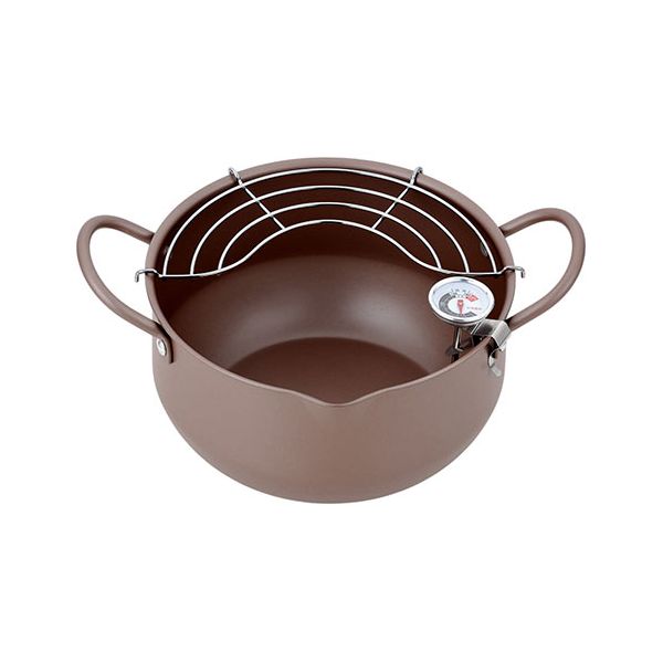 極み揚 温度計付深型揚げもの鍋 20cm 温度計付きで油温の調整がしやすい FA-200