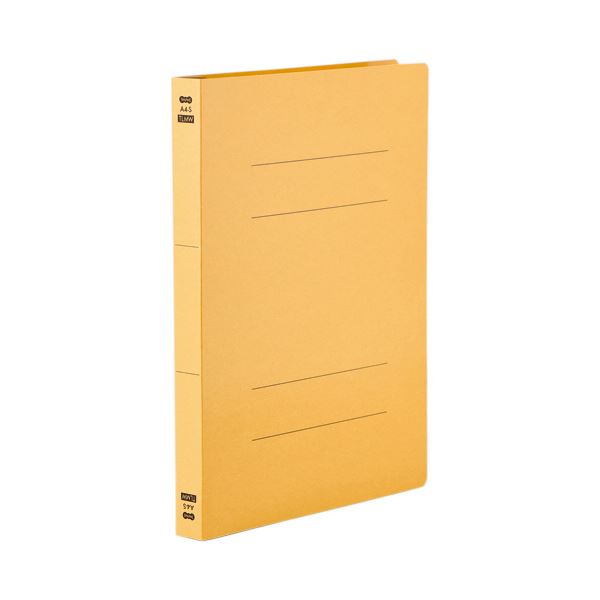 （まとめ） TANOSEEフラットファイル PPラミネート表紙タイプ 厚とじ A4タテ 250枚収容 背幅28mm イエ..