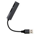 (まとめ)Digio2 USB 極薄極細 2ポートハブ STIX UH-2532GY【×2セット】(2)