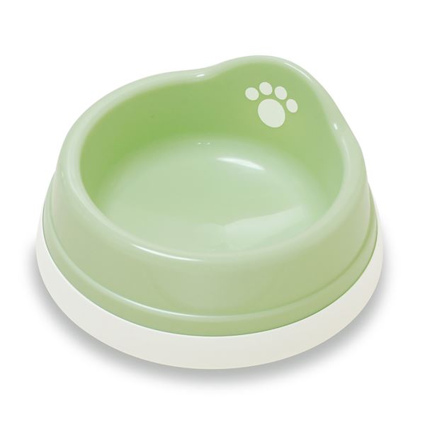 （まとめ）すべり止め付きペット皿 ミニ ライトグリーン【×5セット】 (犬猫用品/食器)