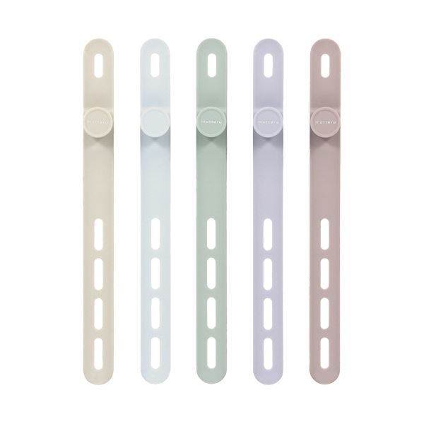 （まとめ） オウルテックMOTTERU ソフトタッチ ケーブルバンド sofumo 4つ穴 スモーキーカラー MOT-CBBAND04-SK1パック（5本） 【×2セット】