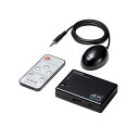 エレコム HDMI切替器/4K60Hz対応/3ポート/3入力(HDMI)・1出力(HDMI)/分離型リモコン受光部タイプ/専用リモコン付/専用ACアダプター付き/ブラック DH-SW4KA31BK