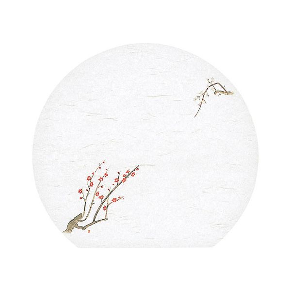 ヤマコー 用美 業務用 尺3半月雲竜和紙懐石まっと 枯淡 梅 (100枚入) yamaco65210