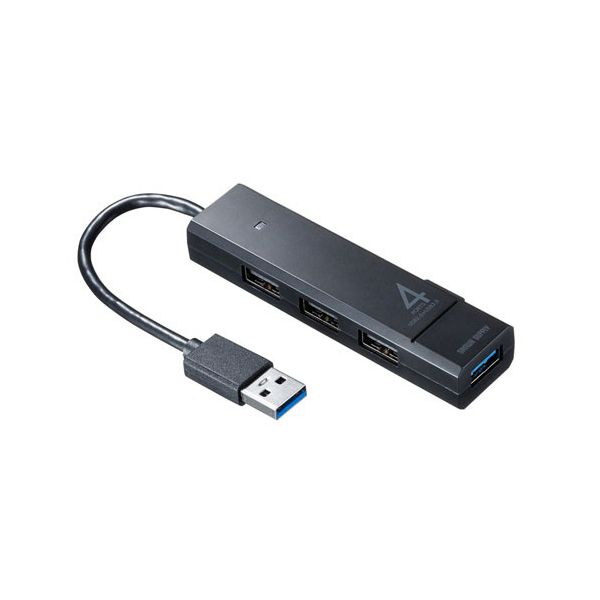 サンワサプライ USB3.1 Gen1+USB2.0コンボハブ 計4ポート ブラック USB-3H421BK 1個