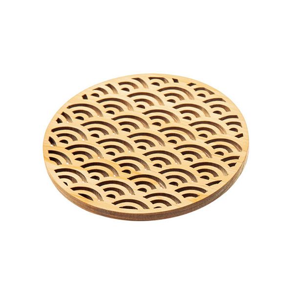 ヤマコー 用美 業務用 ひのき細密コースター 無塗装 青海波 yamaco16250