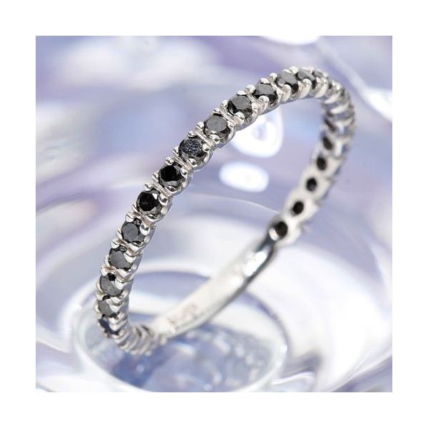 0.5ctブラックダイヤリング 指輪 エタニティリング 17号