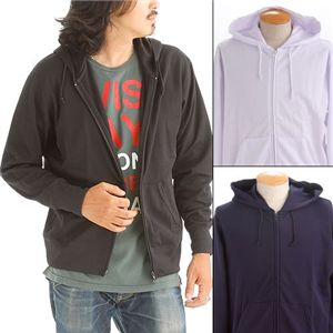 ドライメッシュ鹿の子Wジップパーカー ブラック Lサイズ