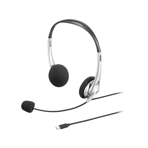 サンワサプライ USB TypeCヘッドセット MM-HSTC03SV サンワサプライ USB TypeCヘッドセット MM-HSTC03SV