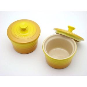 ル・クルーゼ （Le Creuset） ラムカンS フタ付き ペアセット　ディジョンイエロー 送料込！