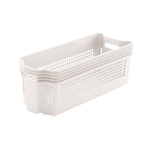 収納ボックス 収納ケース 幅19×奥行49.4×高さ17.7cm スリム 浅型 ホワイト 3個組 コロ付 不動技研 スタックカーゴ リビング