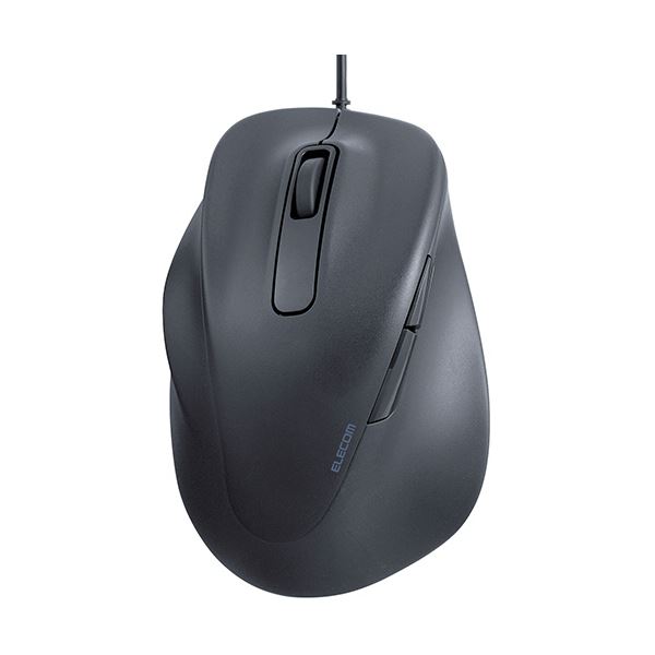 エレコム 静音有線マウス EX-G 5ボタン XLサイズ(左手用) ブラック M-XGXL31UBSKBK 1個
