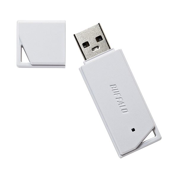 (まとめ)バッファロー USB2.0どっちもUSBメモリー 16GB ホワイト RUF2-KR16GA-WH 1個【×10セット】