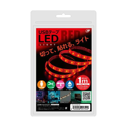 【5個セット】 日本トラストテクノロジー USBテープLED 1m レッド TPLED1M-RDX5 【5個セット】 日本トラストテクノロジー USBテープLED 1m レッド TPLED1M-RDX5