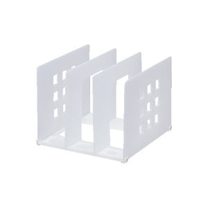 （まとめ）LIHITLAB 仕切りラックL A-7321-1 乳白【×5セット】