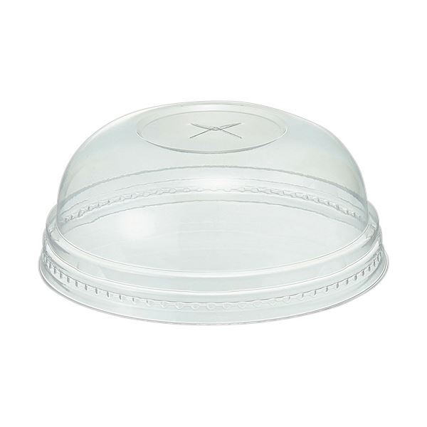 （まとめ） TANOSEEリサイクルPETカップ 96mm口径 共通ドームフタ 1パック（100枚） 【×5セット】