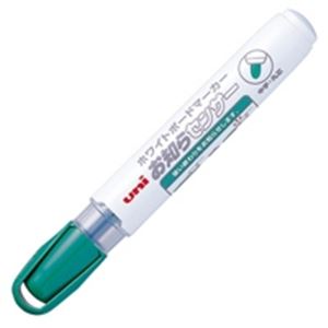 （まとめ）三菱鉛筆 ボードマーカーお知らセンサー 中字丸芯 緑【×30セット】