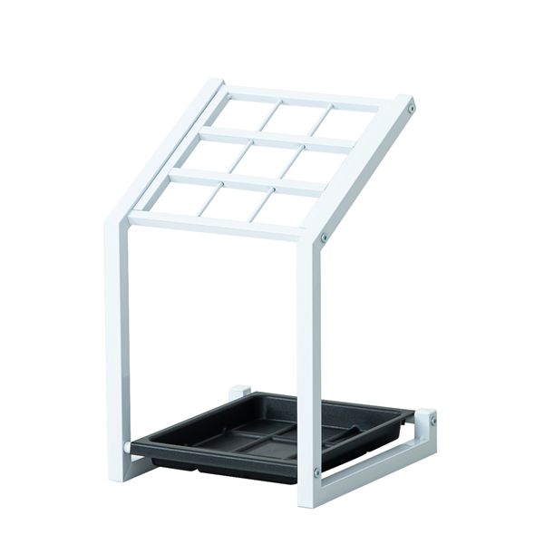 【5個セット】9マス傘立て（ホワイト/白） かさたて カサ立て 収納 オフィス アンブレラスタンド 店舗 業務用 スリム 軽量 玄関 アイアン エントランス 業務用 NK-7210 組立品