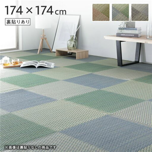 い草 花ござ ラグ マット 〔 2畳 格子柄 市松柄 ブルー 江戸間2畳 約174×174cm 裏貼りあり 〕 裏:不織布 抗菌 防臭 調湿【代引不可】 い草 花ござ ラグ マット 〔 2畳 格子柄 市松柄 ブルー 江戸間2畳 約174×174cm 裏貼りあり 〕 裏:不織布 抗菌 防臭 調湿【代引不可】