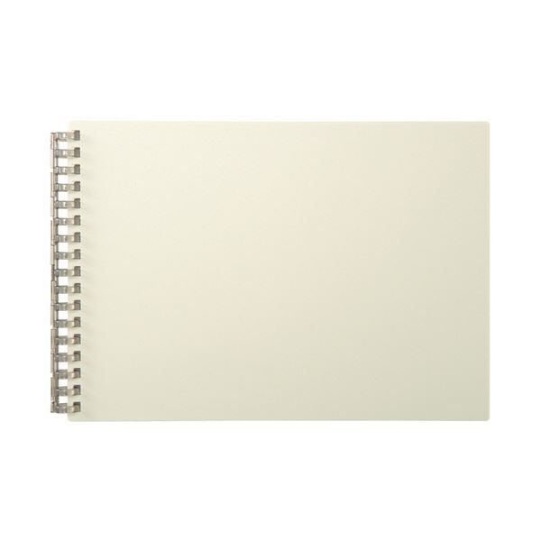 （まとめ） リヒトラブMutual オープンリングノート A5ヨコ 17穴 5mm方眼罫 リーフ50枚付属 アイボリー..