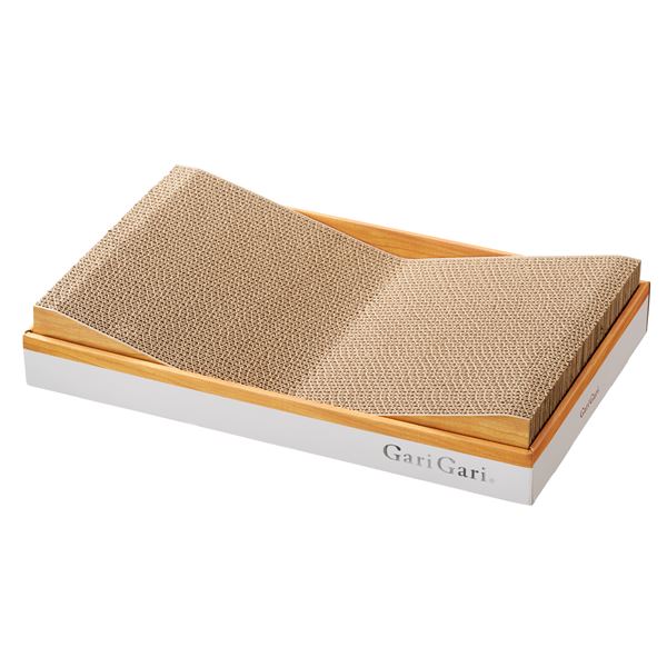 （まとめ）ガリガリプレイス エッジ ホワイト＆ティーブラウン【×2セット】 (猫用玩具/爪磨き) 送料込！のサムネイル