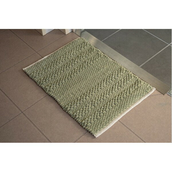 マット バスマット マルチ インテリア 速乾 吸水 無地 手織り インド産 綿混 ボリューム 凹凸感 ポコポ..